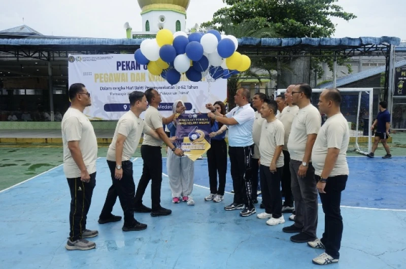 Pekan Olahraga dan Seni Narapidana di Lapas Kelas l Medan Semarakkan HBP ke-62, Bentuk Kedisiplinan WBP - NavigasiVisual