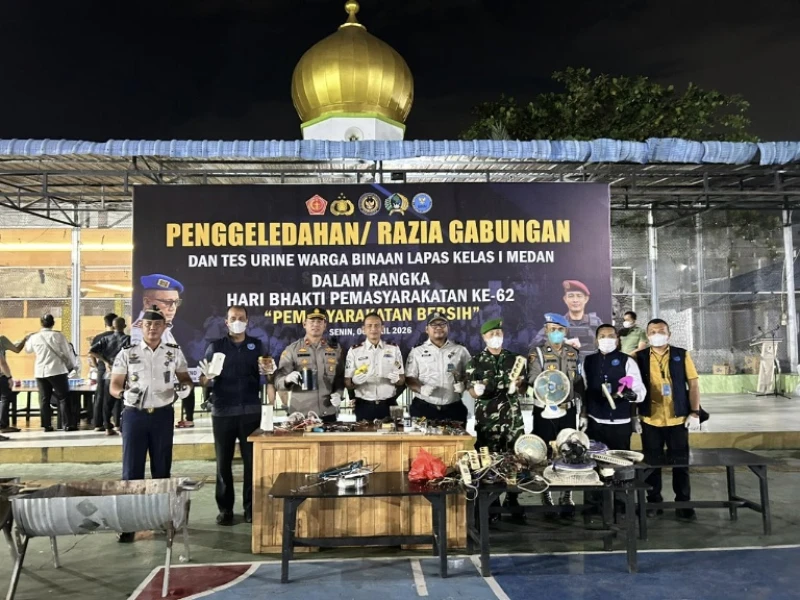 Sekitar 40 Kamar Disisir Dalam Razia Gabungan di Lapas Kelas l Medan, Ini Hasilnya - NavigasiVisual